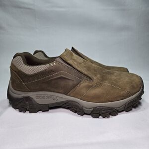 Merrell Mens Moab Adventure 3 Moc Brown Casual Shoe Slip On Brown Leather 7 Wide